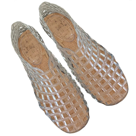 Women Jelly Flats Fashion Slip-On Flats Lightweight Hollow Out Ballet Flats Breathable Beach Jelly Shoes for Summer Beach