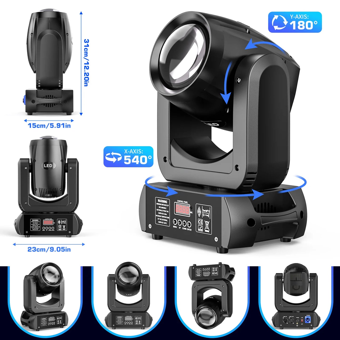 Yiflamefly 150W Beam Moving Head Light 18 Prisms Stage Light DMX512 DJ Lights For DJ Concert Party Weddings Nightclub Dance Hall