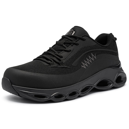 LARNMERN Safety Shoes High Elasticity Shock Absorption Steel Toe Shoes Breathable Work Shoes